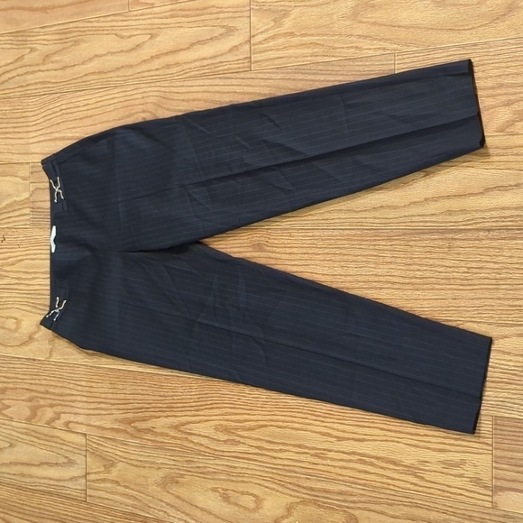 Charcoal gray Reda wool women's dress pants with blue sripe, Boss Hugo Boss 4 - Picture 1 of 7